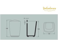 MEDIDAS VASO ESCOBILLERO A PARED ALFA VALADARES